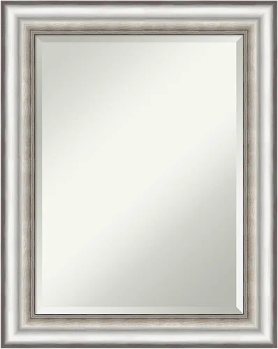 Vista 11 de Amanti Art Espejo de pared plateado de 25 x 21 pulgadas, espejo rectangular plateado de salón para baño, decoración de pared de sala de estar, marco