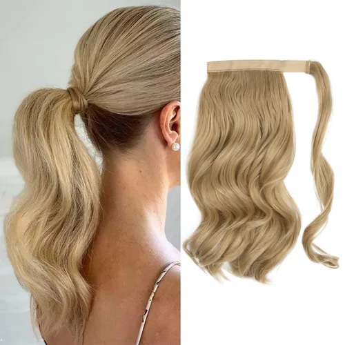 Vista 19 de CJL HAIR 14" Extensión de cola de caballo corta con cabello rizado y ondulado, clip en la cola de caballo, extensión de pelo sintético falso