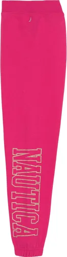 Vista 2 de Nautica Girls' Logo Sweatpants, Fleece Joggers with Ribbed Cuffs & Functional Side Pockets