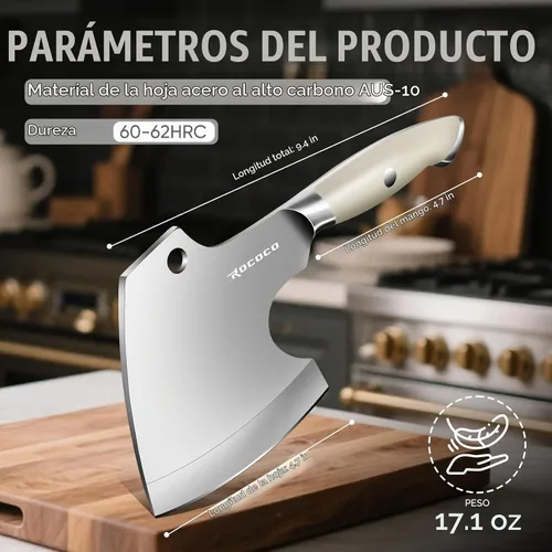 Vista 2 de Cuchillo de corte de hueso ROCOCO - Hacha de hueso de carne de cocina