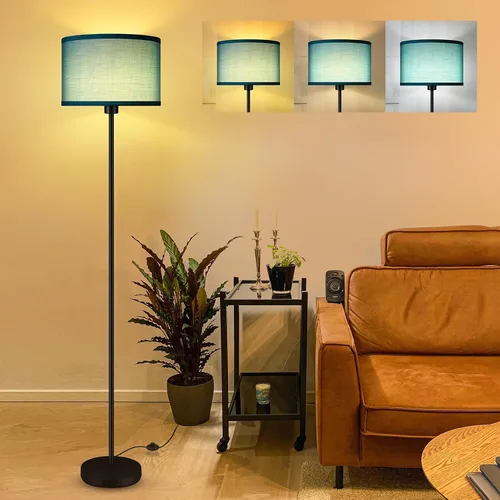 Vista 9 de Lámpara de pie negra, lámpara de pie LED de 58 pulgadas de alto, lámparas de sala de estar simples con pantalla, interruptor de pedal de pie