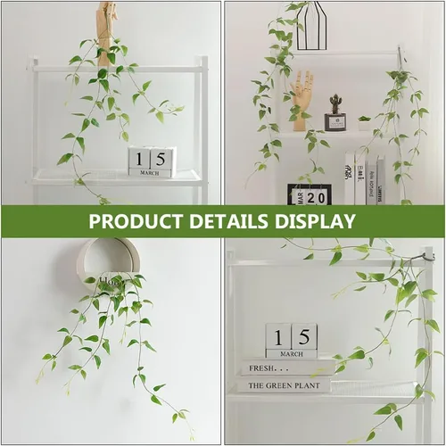 Vista 6 de VOSAREA 1 planta artificial de ratán Clematis Decoración de pared sin riego falso vegetación