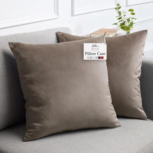Vista 10 de lalaLOOM Fundas de almohada de terciopelo, juego de 2 almohadas cuadradas decorativas para el hogar, fundas suaves de acento, fundas de almohada