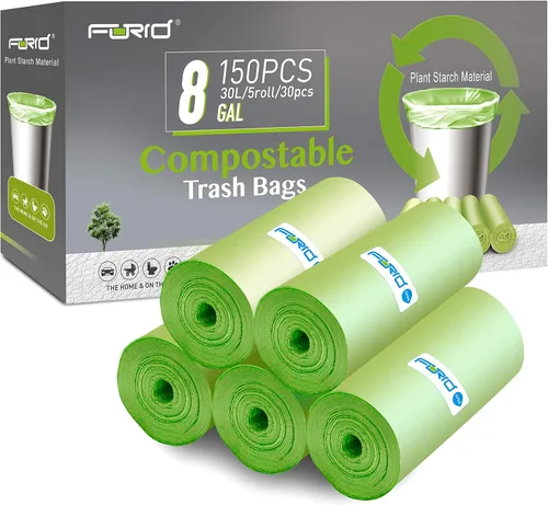 Vista 10 de FORID - Bolsas de basura compostables para cocina, de 13 galones de alto, 80 bolsas de basura sin perfume de 55 litros, medianas para baño, hogar