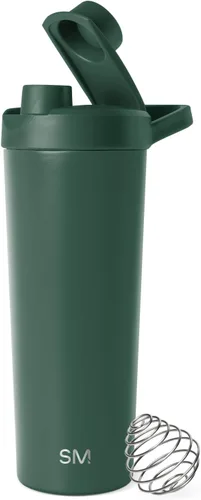 Vista 17 de Simple Modern - Botella agitadora de acero inoxidable con bola de 24 onzas Taza metálica aislada para mezclas de proteínas, batidos y Negro