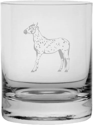 Vista 73 de Abaco Barb - Vaso de whisky con temática de caballo grabado (10.25 onzas)