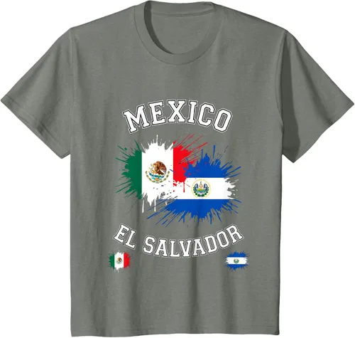 Vista 116 de Camiseta de recuerdo de la bandera vintage de El Salvador de México