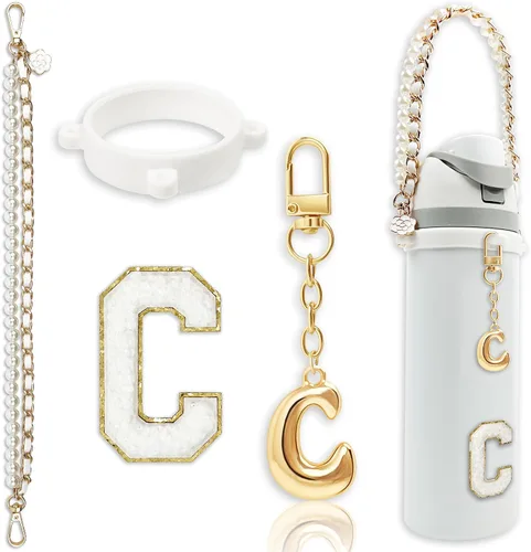 Vista 86 de Letter Handle Strap Accessories with Cute Initial Charm Compatible with Owala Water Bottle 24oz 32oz 40oz Owala Kids