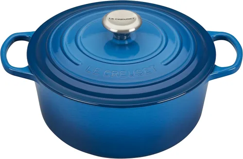 Vista 48 de Le Creuset Horno holandés redondo Signature de hierro fundido esmaltado, 4.5 cuartos de galón., Artichaut