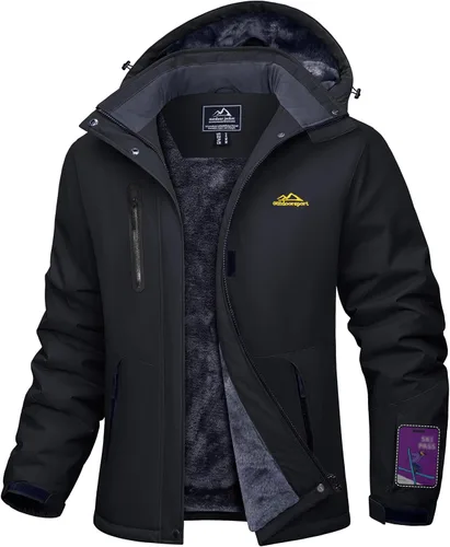 Vista 8 de MAGCOMSEN Abrigos de invierno para mujer, impermeables, aislados, para nieve, esquí, capucha, forro polar, cálido, montaña, snowboard, cortavientos