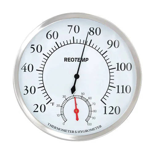 Vista 2 de Termómetro analógico de escritorio DTH5, higrómetro, esfera de 5 pulgadas, 20/120F, medidor de humedad relativa
