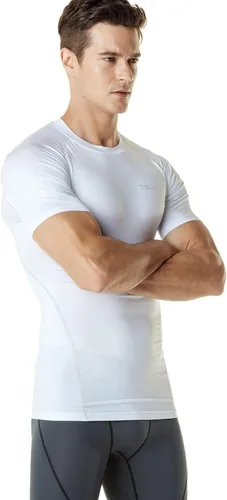 Vista 4 de TSLA Camisas térmicas de compresión de manga corta para hombre, camiseta deportiva deportiva atlética, camiseta para correr con equipo de invierno