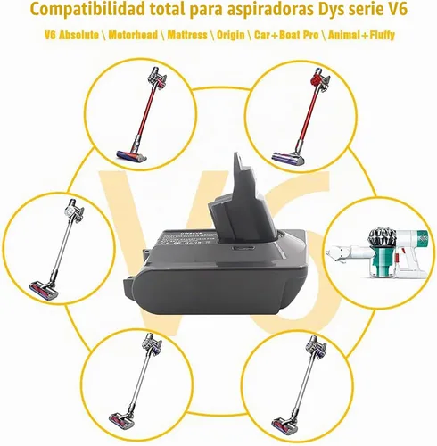 Vista 9 de EID Adaptador de batería Dyson V6 para batería Dewalt 20V 60V a Dyson V6 SV04 SV03 DC59 DC58 DC62 SV09 SV05 Animal Absolute Motorhead convertidor