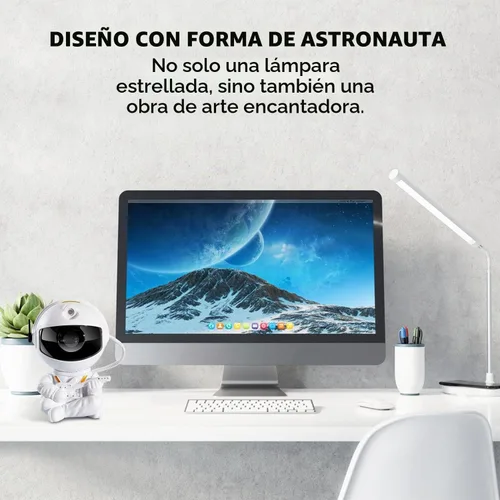 Vista 3 de Proyector de estrellas de astronauta, luz nocturna para niños, luz de proyector de nebulosa. Proyector de galaxia para dormitorio, sala