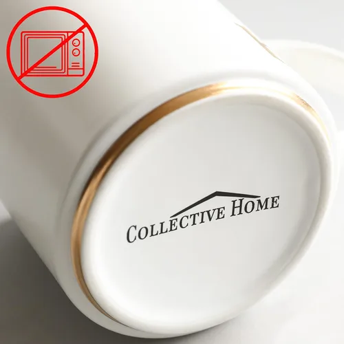 Vista 3 de COLLECTIVE HOME - Tazas de cerámica con monograma, tazas de café con inicial dorada de 15 onzas, elegantes tazas de té del alfabeto, elegante taza p