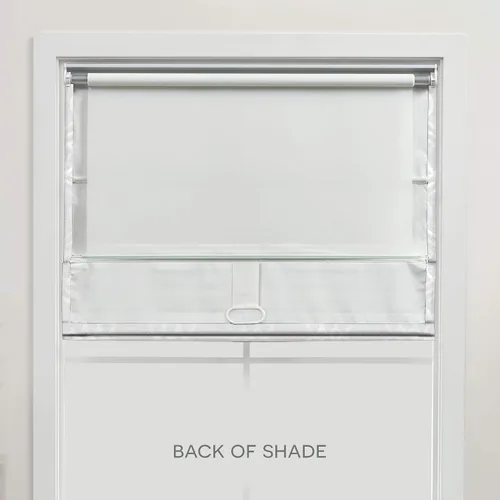 Vista 6 de Exclusive Home Prague Trellis - Persiana romana 100% opaca de 27 x 64 pulgadas, color blanco