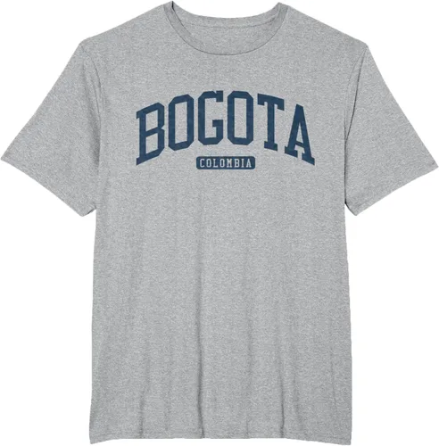 Vista 41 de Bogotá Colombia College University Style Camiseta azul marino, Blanco