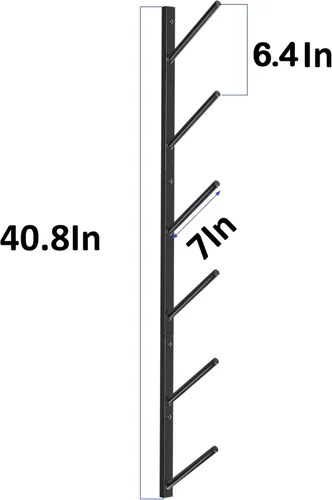 Vista 7 de Skateboard Wall Mount, Skate Board Wall Display Hanger Rack, Snowboard Wall Mount Ski Holder,Deck Wall Longboard Rack Storage(6-Layers)