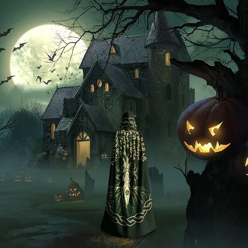 Vista 6 de Capa con capucha de Halloween para adultos, hombres y mujeres, sudaderas con capucha de Navidad, disfraces de cosplay