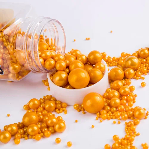 Vista 16 de Sentovac - Gránulos de azúcar con perlas doradas brillantes para decoración de pasteles, tamaño mezclador, 1 botella de 4.23 onzas, decoración
