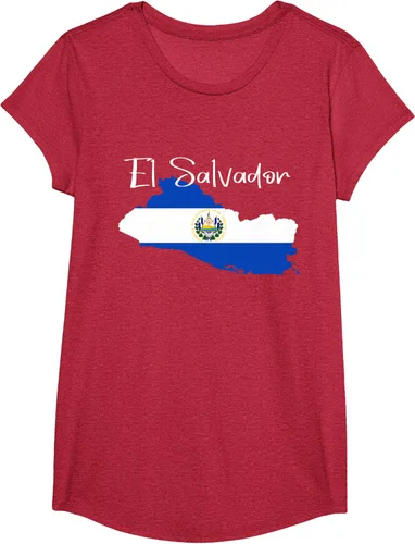 Vista 65 de Camiseta con la bandera de El Salvador, mapa de El Salvador, camiseta de Salvador para mujer