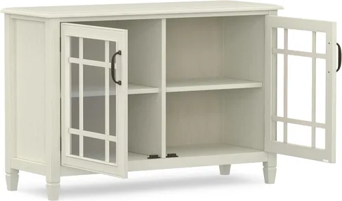 Vista 4 de SIMPLIHOME Connaught - Armario de madera maciza de 60 pulgadas de ancho, color negro