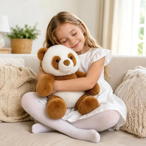 Vista 6 de FFxiong Juguete de peluche de panda de 18 pulgadas, lindo y suave, muñeca Kawaii de oso panda gigante, decoración de habitación, almohada de oso