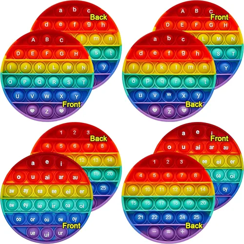 Vista 7 de Juguete Fidget Pop del Alfabeto Letras ABC Números Juguetes de Aprendizaje y Educativos Cuadrados Juguetes Sensoriales Tablero Popper Juegos Regalos