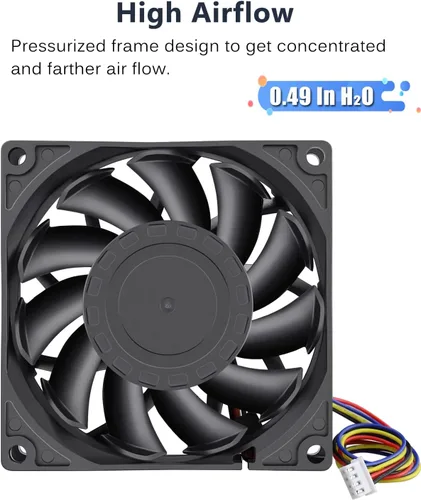 Vista 5 de GDSTIME Ventilador PWM de 3.150 in x 0.984 in de 4 pines, alta velocidad 12V 3.150x315.945 in de presión estática PC CPU Cooler Ventilador