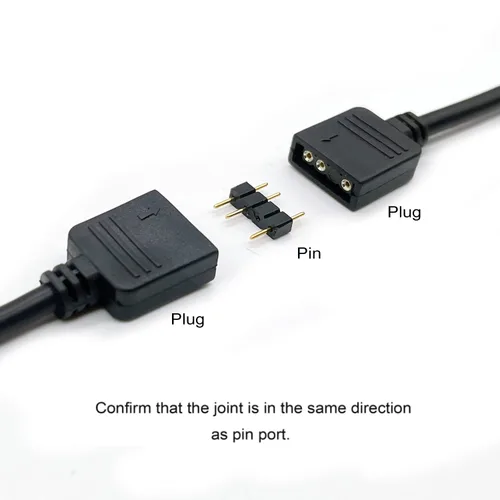 Vista 5 de Cable Divisor ARGB, Cable de Extensión Divisor RGB Direccionable de 1 a 2 Hembra a Hembra 5V 3 Pines Cable de Sincronización LED ARGB para Extender