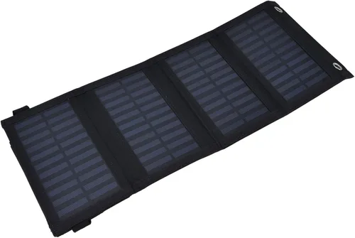 Vista 8 de plplaaoo Panel solar, cargador de batería solar, panel solar portátil, mantenedor de batería solar, alta tasa de conversión de 20 W, bolsa plegable