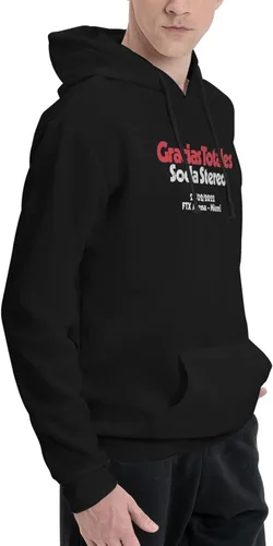 Vista 2 de furno Soda Stereo Hoodie Mens Casual Athletic Workout Pullover Hooded Sweatshirt With Pockets