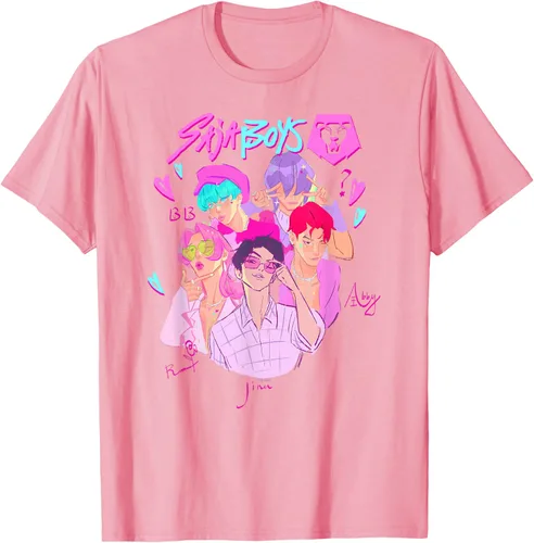 Vista 49 de Kpop Demon Hunters Camiseta Saja Boys Heartthrob con licencia