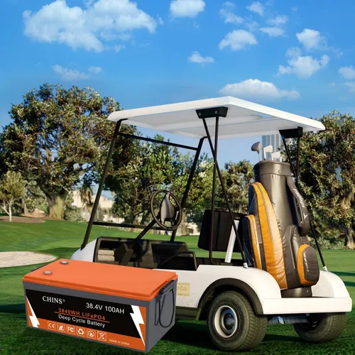 Vista 3 de CHINS - Batería de litio para carrito de golf de 36 V, 100 Ah, batería Bluetooth LiFePO4, BMS de 200 A incorporada, corriente máxima de 1000 A