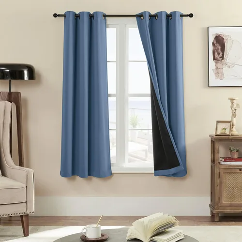 Vista 42 de Rutterllow - Cortinas 100% opacas, paneles de cortina con ojales, aislamiento térmico y bloqueo de luz para habitación y sala de estar