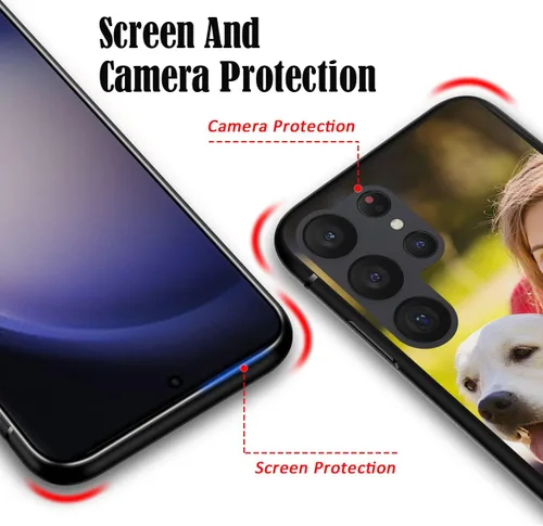 Vista 6 de Funda personalizada para Samsung Galaxy S23 Ultra con nombre de foto y texto - Funda suave y fina para teléfono móvil S 23 Ultra (negra) de 6.8