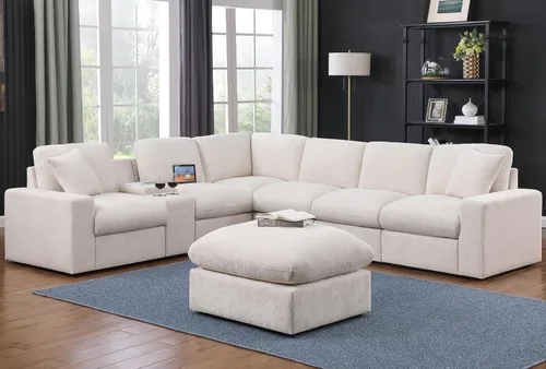 Vista 39 de Ball & Cast - Sofá modular en forma de L de 147 pulgadas para sala de estar con diván reversible y cojines de respaldo extraíbles, juego de sofá