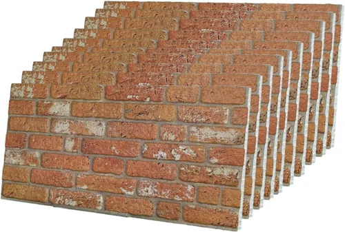 Vista 58 de IZODEKOR Paneles de pared 3D con efecto ladrillo, revestimiento, aspecto de piedra, revestimiento de espuma de poliestireno para sala de estar