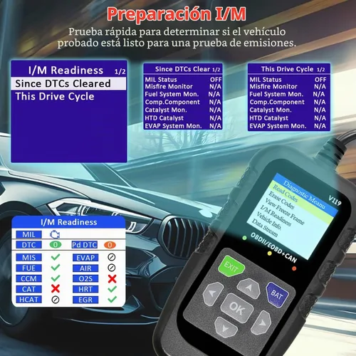 Vista 8 de Herramienta de diagnóstico OBD2 para coche, lector de código, probador de voltaje, código de falla de la luz de motor, OBD2/EOBD para vehículos