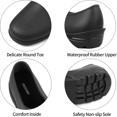 Vista 6 de DKSUKO Zapatos de jardín impermeables para hombre, botas de lluvia para hombre, zuecos de jardín para exteriores con suela antideslizante