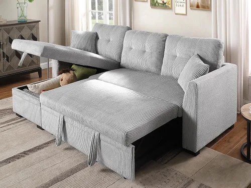 Vista 12 de BEEY Sofá cama modular de 118 pulgadas con cama extraíble, sofá cama convertible en forma de U de 7 plazas de gran tamaño para sala de estar, sofá