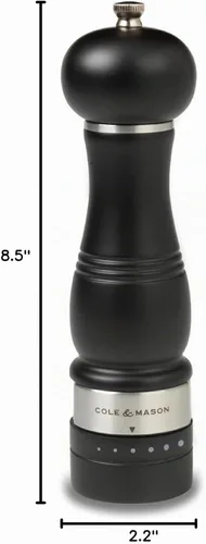 Vista 8 de COLE & MASON Ardingly - Molinillo de pimienta de madera, molino de madera que incluye mecanismo de precisión gourmet y granos de pimienta premium