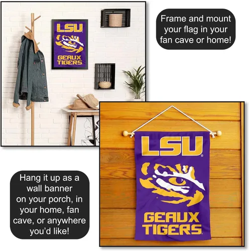 Vista 5 de College Flags & Banners Co. Bandera de jardín y pancarta de jardín LSU