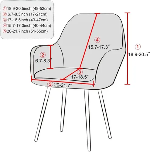 Vista 5 de Juego de 2 fundas de terciopelo para sillas de comedor, fundas para sillas Parsons, fundas protectoras para sillas de mediados de siglo, fundas 01#