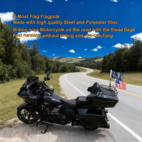 Vista 7 de Bandera estadounidense de motocicleta para Harley – 6 × 9 pulgadas, antigua bandera de Estados Unidos vintage y bandera de Estados Unidos roja