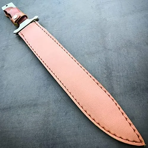Vista 6 de Machete táctico de acero inoxidable de 18 pulgadas con mango de madera