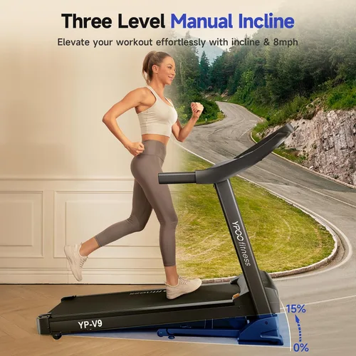 Vista 3 de YPOO Cintas de correr para uso doméstico, caminadora con inclinación, cintas de correr plegables automáticas para el hogar, cinta de correr de 8.0