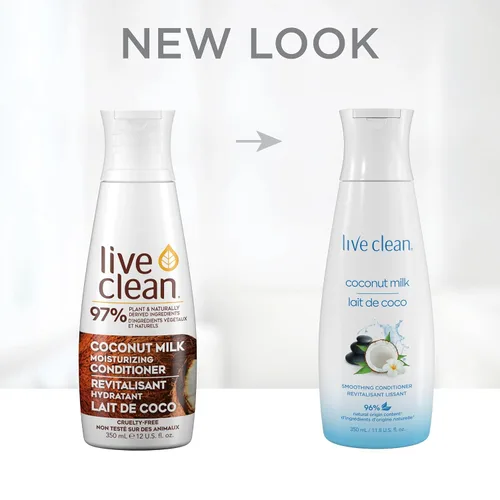 Vista 6 de Live Clean Acondicionador hidratante de leche de coco, 12 onzas líquidas