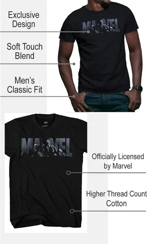 Vista 2 de Marvel Camiseta con logo Black Panther para adultos