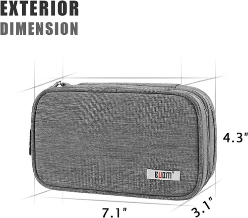 Vista 8 de BUBM Estuche de almacenamiento de doble compartimento compatible con 3DS3DS XLNew 2DS XL y accesorios, bolsa de transporte protectora, estuche